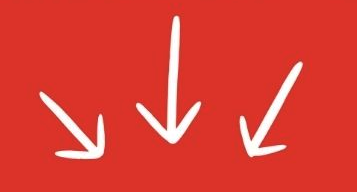 white arrows with red background