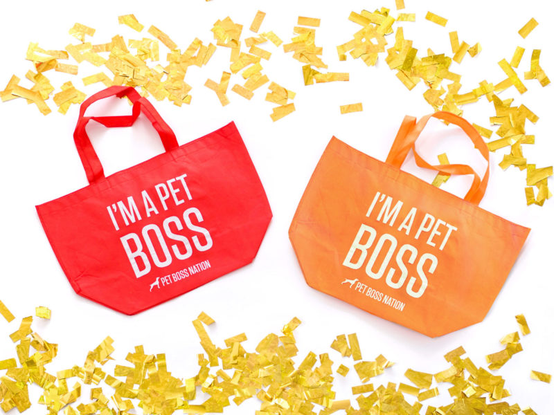 Two Pet Boss Nation Bags with Confetti