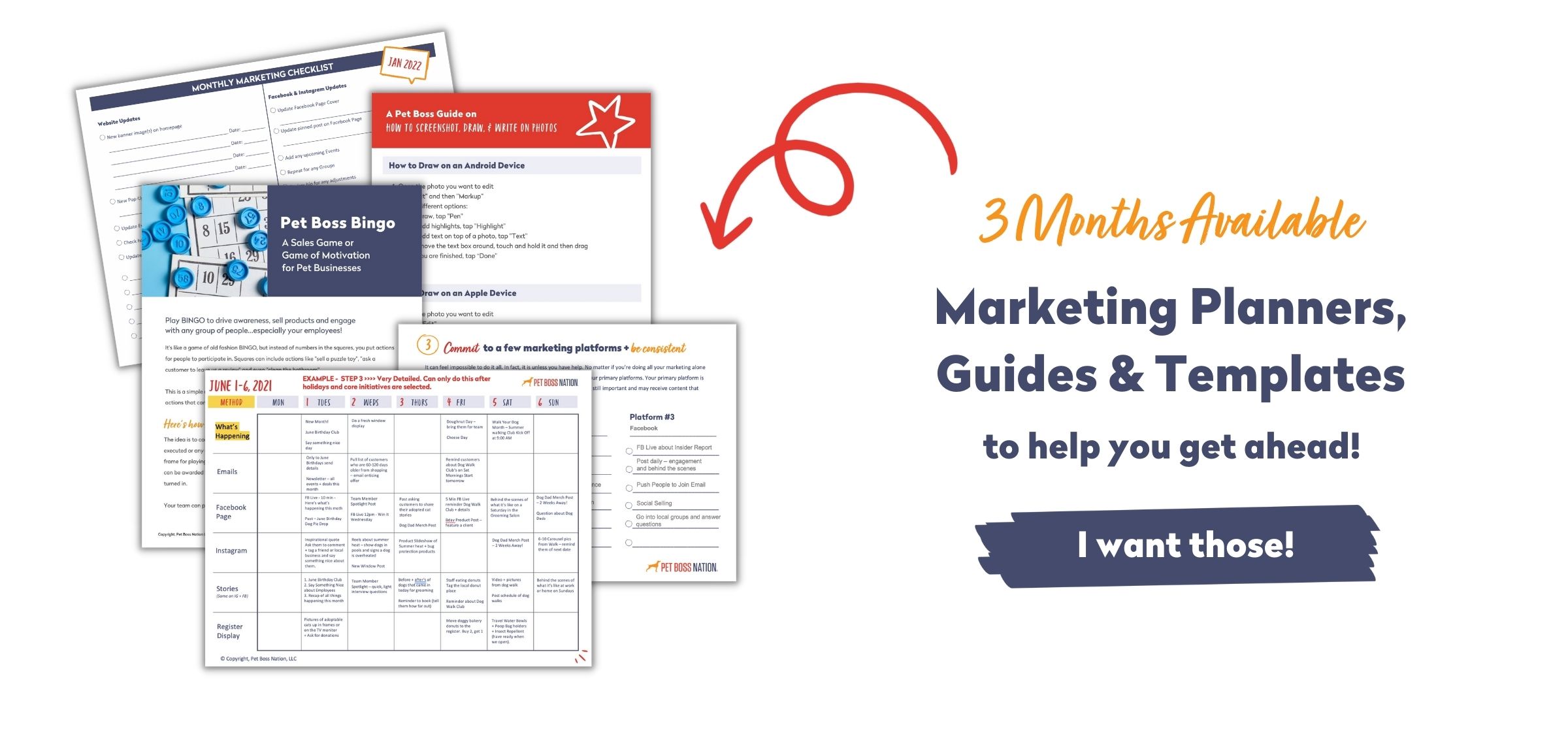 3 Months available Marketing planners, guides, and templates