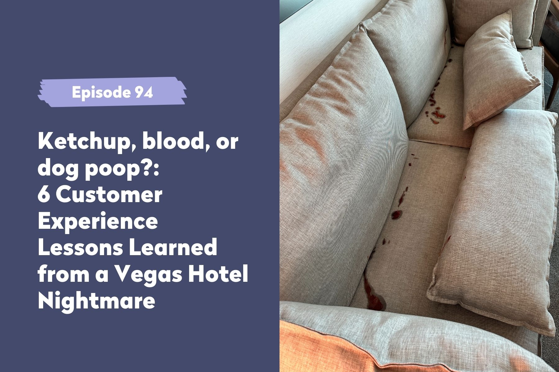 Episode 94 | Ketchup, blood, or dog poop?: 6 Customer Experience Lessons Learned from a Vegas Hotel Nightmare